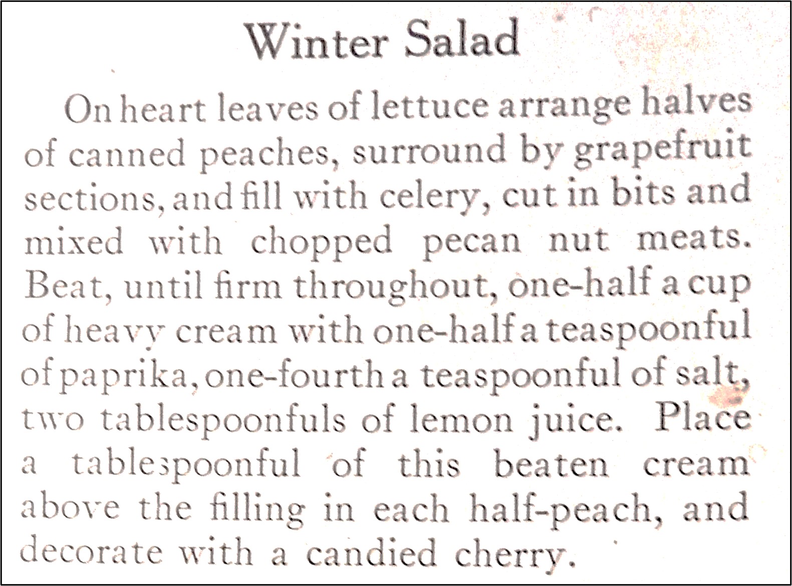 Recipe for Winter Salad