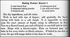 Recipe for Baking Powder Biscuits