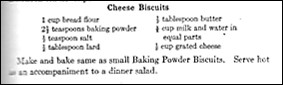 Recipe for Cheese Biscuits