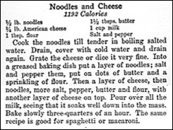 Recipe for Noodles and Cheese