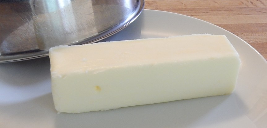butter on plate with bowl