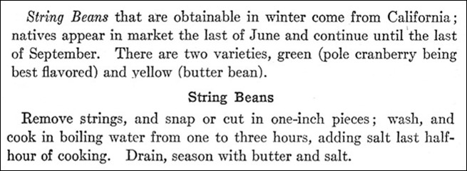 Recipe for string beans