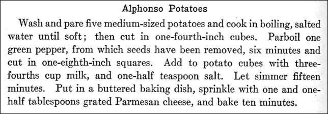 Recipe for Alphonso Potatoes