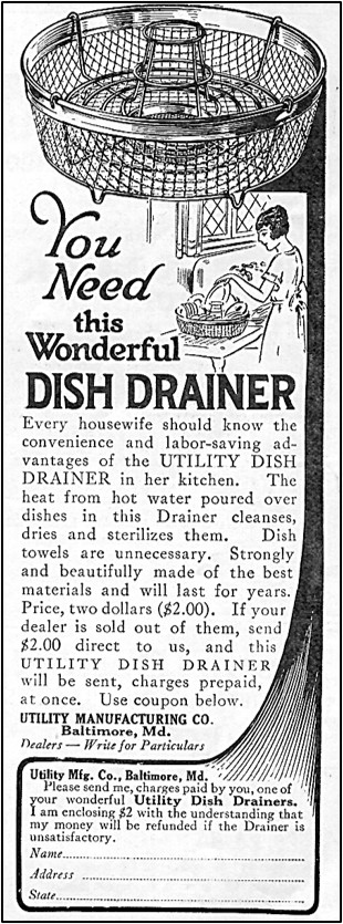 Advertisement for Utility Dish Drainer