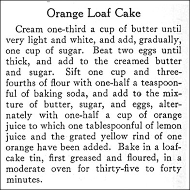 recipe for Orange Loaf Cake