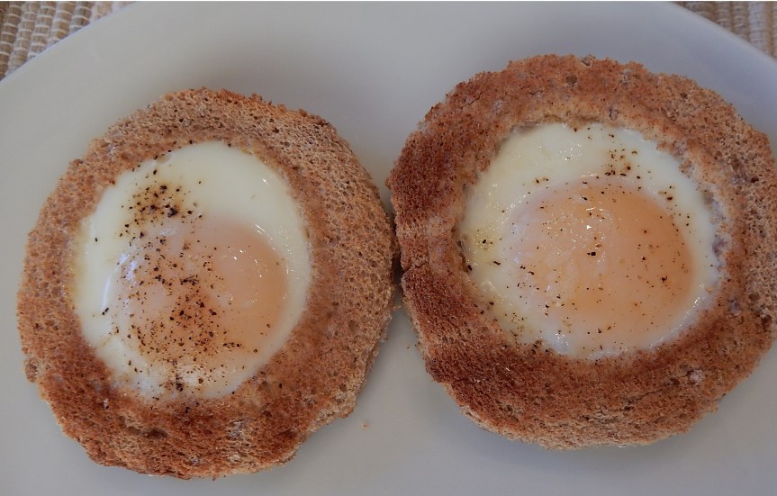two baked eggs on plate