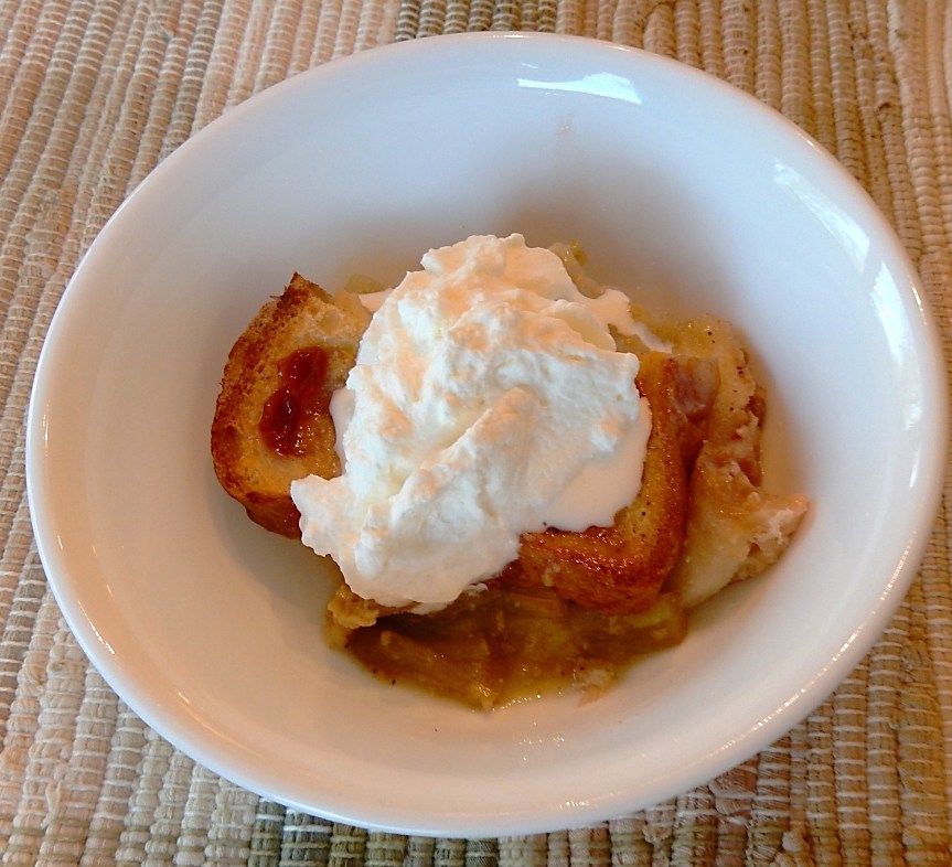 Bread and Rhubarb Pudding