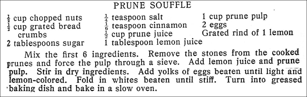 Recipe for Prune Souffle