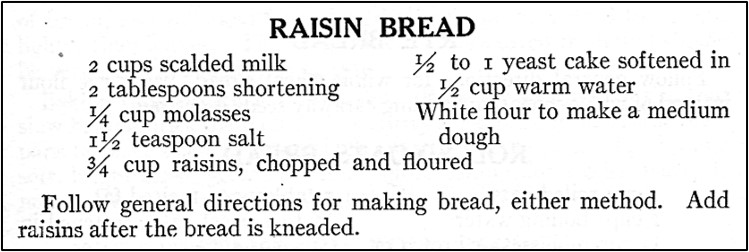 Recipe for Raisin Bread