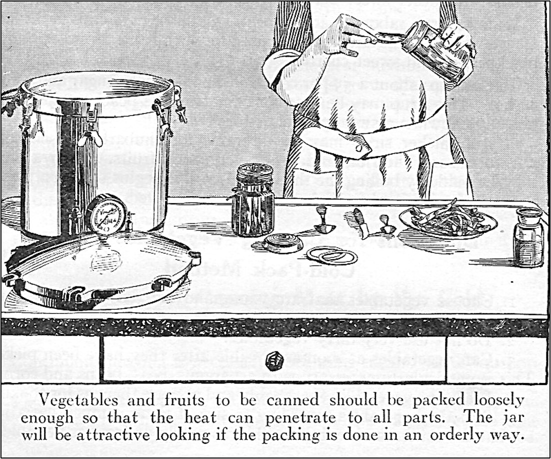 Putting food in jars for canning