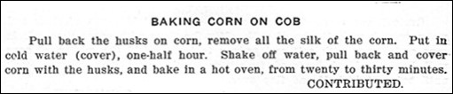 Recipe for Baking Corn Cob