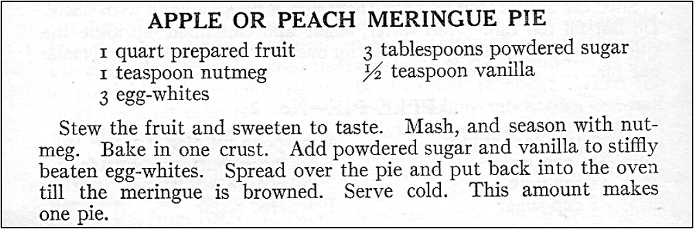 Recipe for Peach Pie (with Meringue)