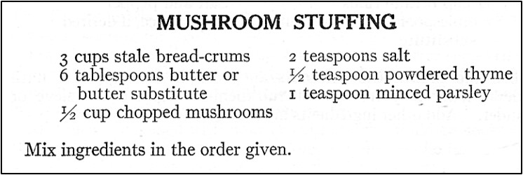 Recipe for Mushroom Stuffing