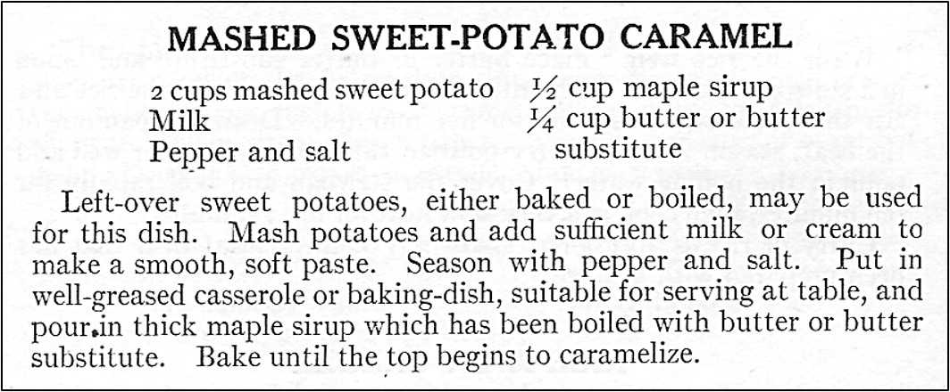 Recipe for Mashed Sweet Potato Caramel