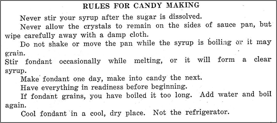 Rules for Candy Making