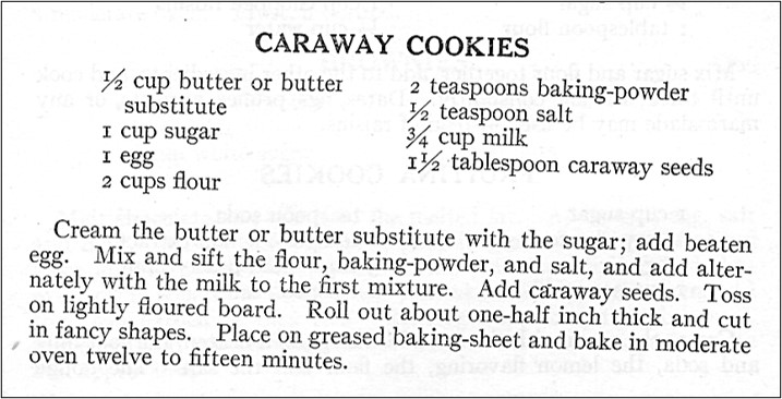 Recipe for Caraway Cookies