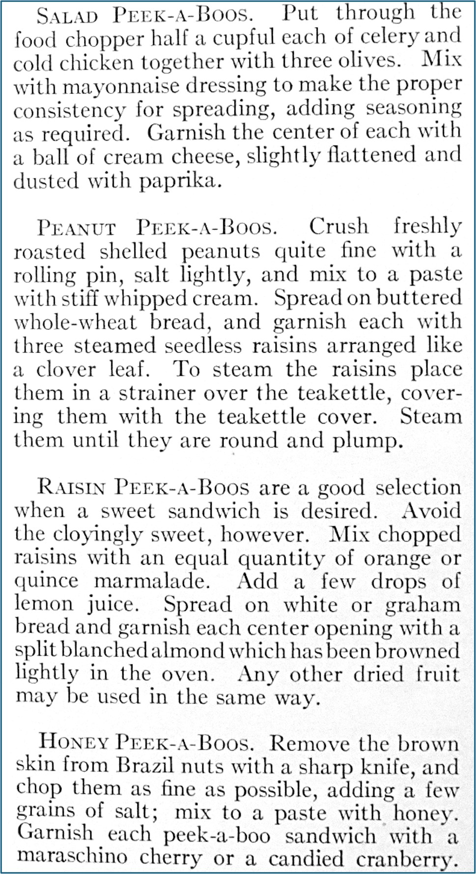 Peek-a-boo sandwich recipes