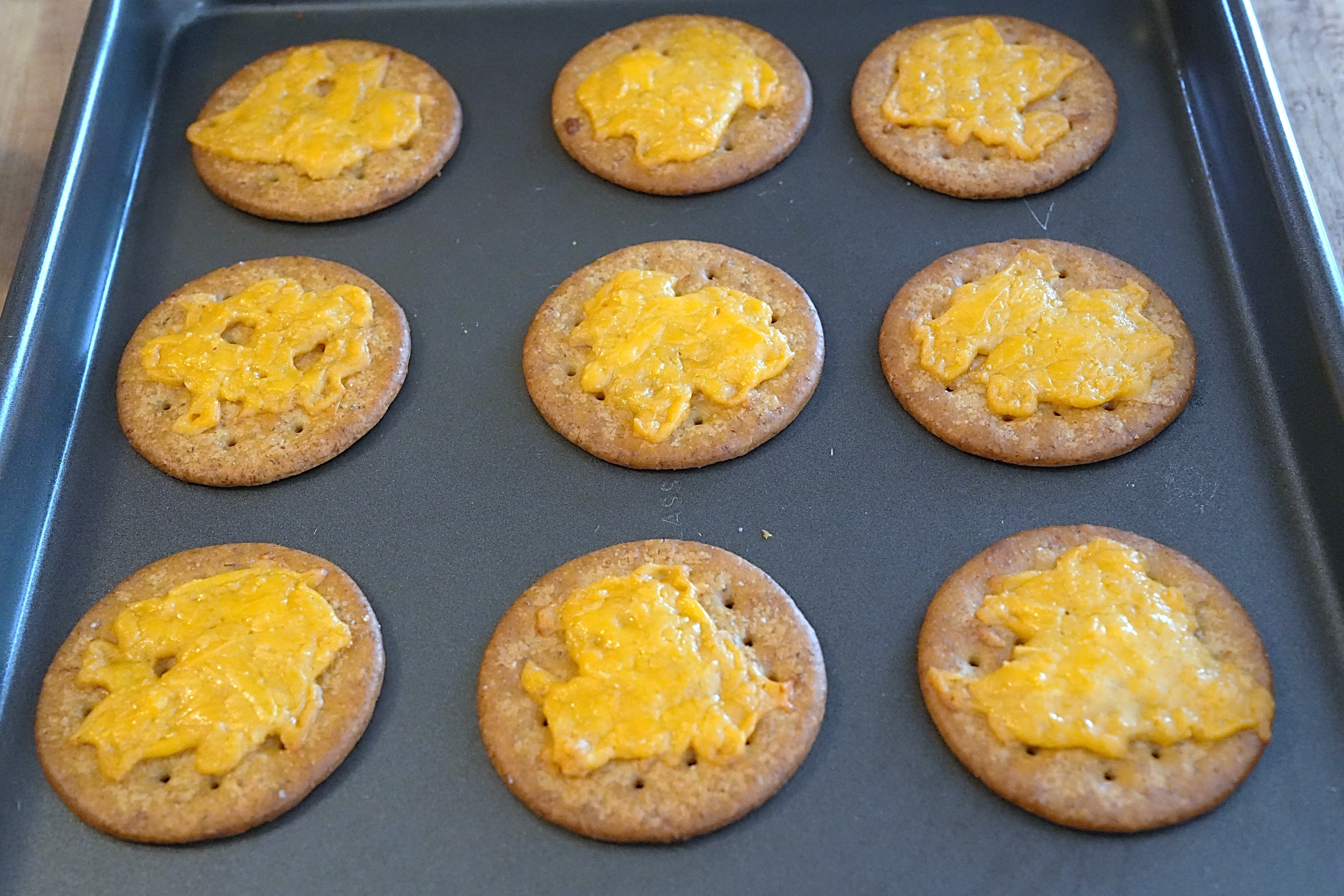 Deviled Cheese on crackers