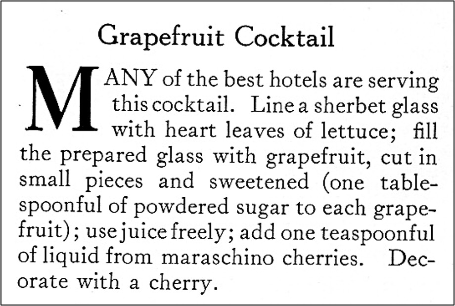Recipe for Grapefruit Cocktail