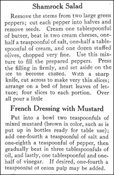 Recipe for Shamrock Salad with French Dressing with Mustard