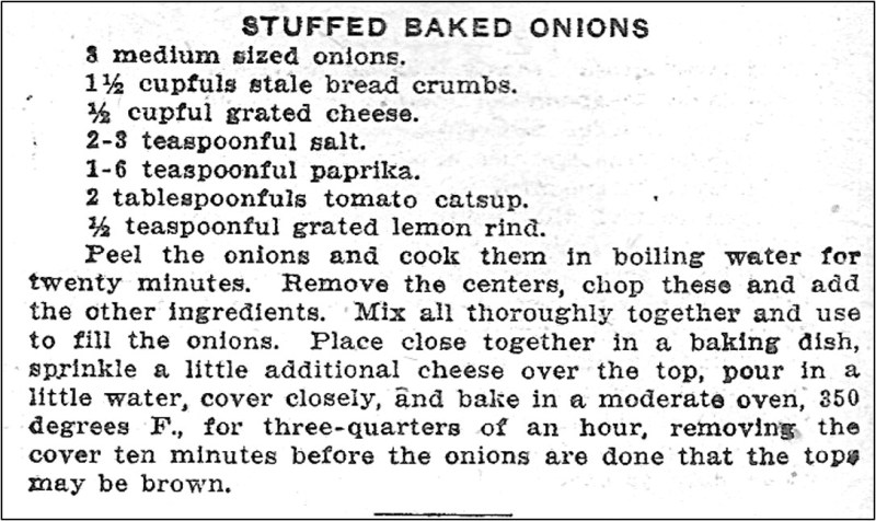 Old-Fashioned Stuffed Baked Onions – A Hundred Years Ago