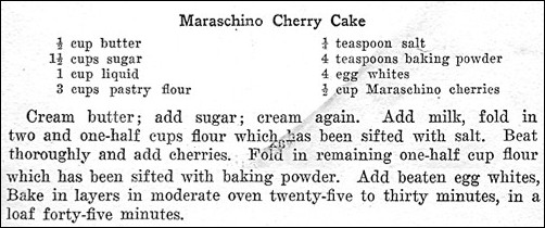 Recipe for Maraschino Cherry Cake