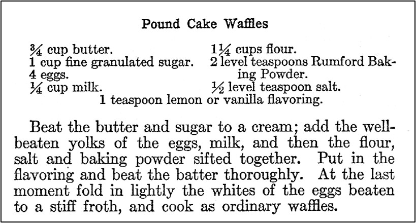 Recipe for Pound Cake Waffles