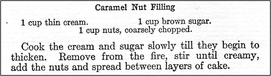 Recipe for Caramel Nut Filling