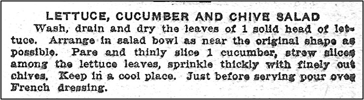 Recipe for Lettuce, Cucumber, and Chive Salad