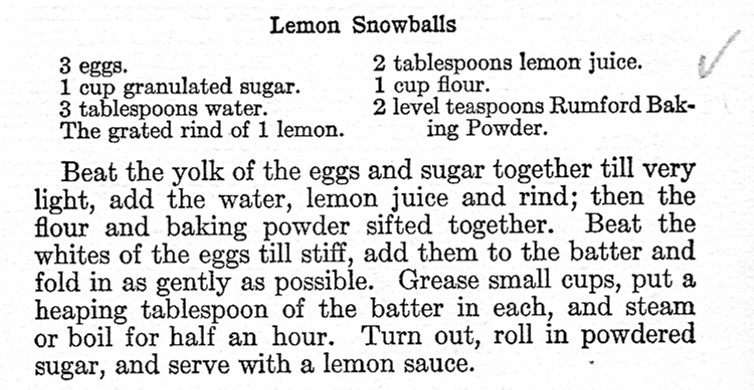 Recipe for Lemon Snowballs