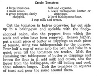 Recipe for Creole Tomatoes (on Toast)