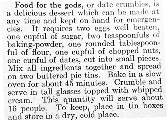 recipe for "food for the gods"