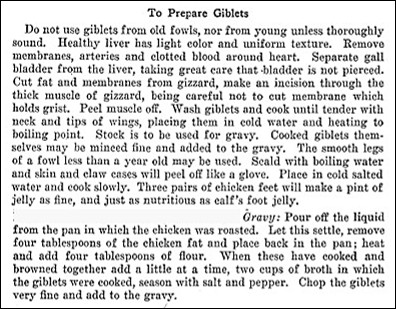 Recipe for Giblet Gravy