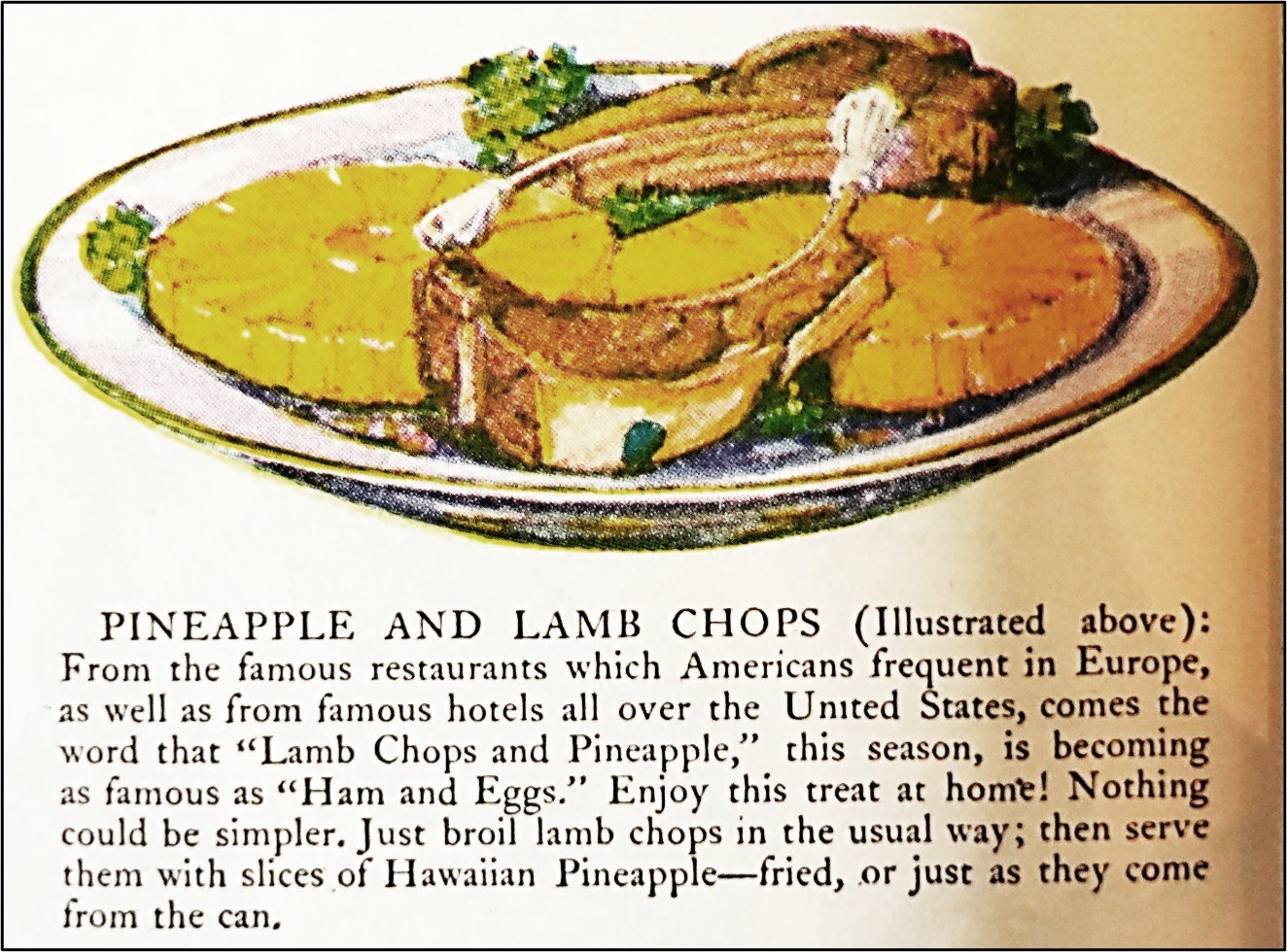 Recipe for Pineapple and Lamb Chops
