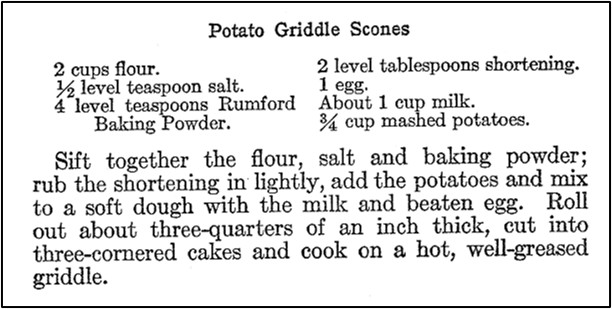 Recipe for Potato Griddle Cakes