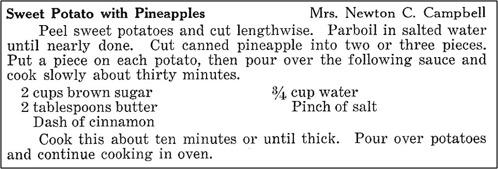 Recipe for Sweet Potatos with Pineapple