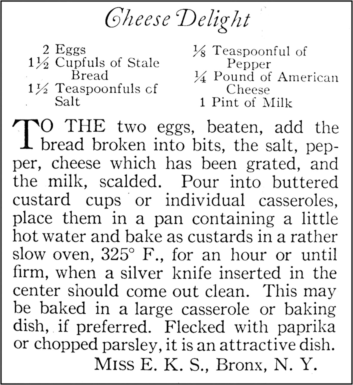 Cheese Delight Recipe