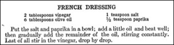 Recipe for French Dressing