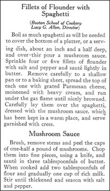 Recipe for Fillets of Flounder with Spaghetti