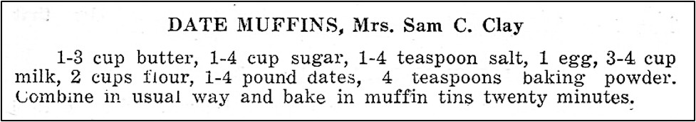 Recipe for Date Muffins