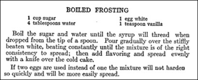 Recipe for Boiled Frosting