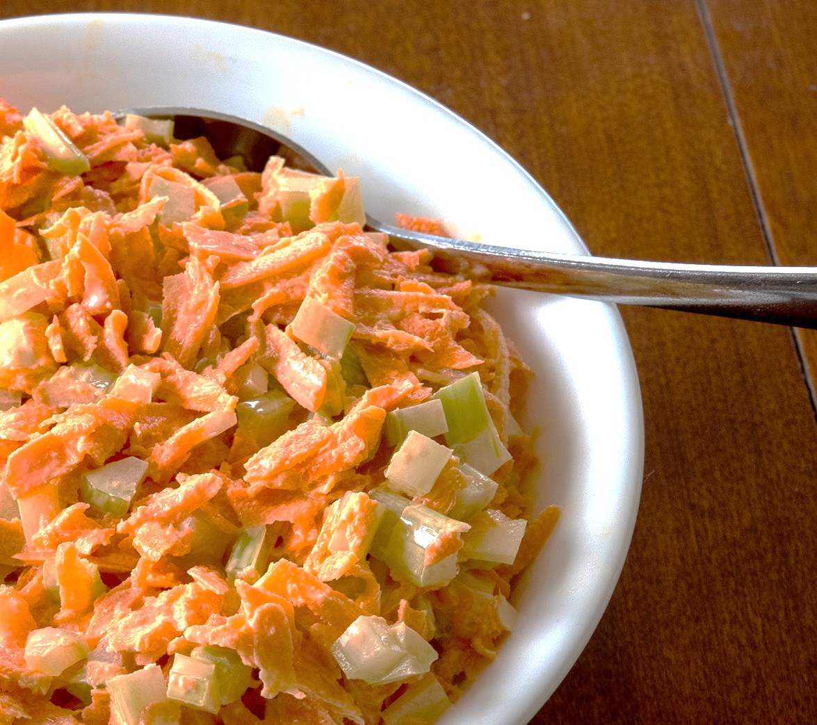 Carrot and Celery Salad in dish