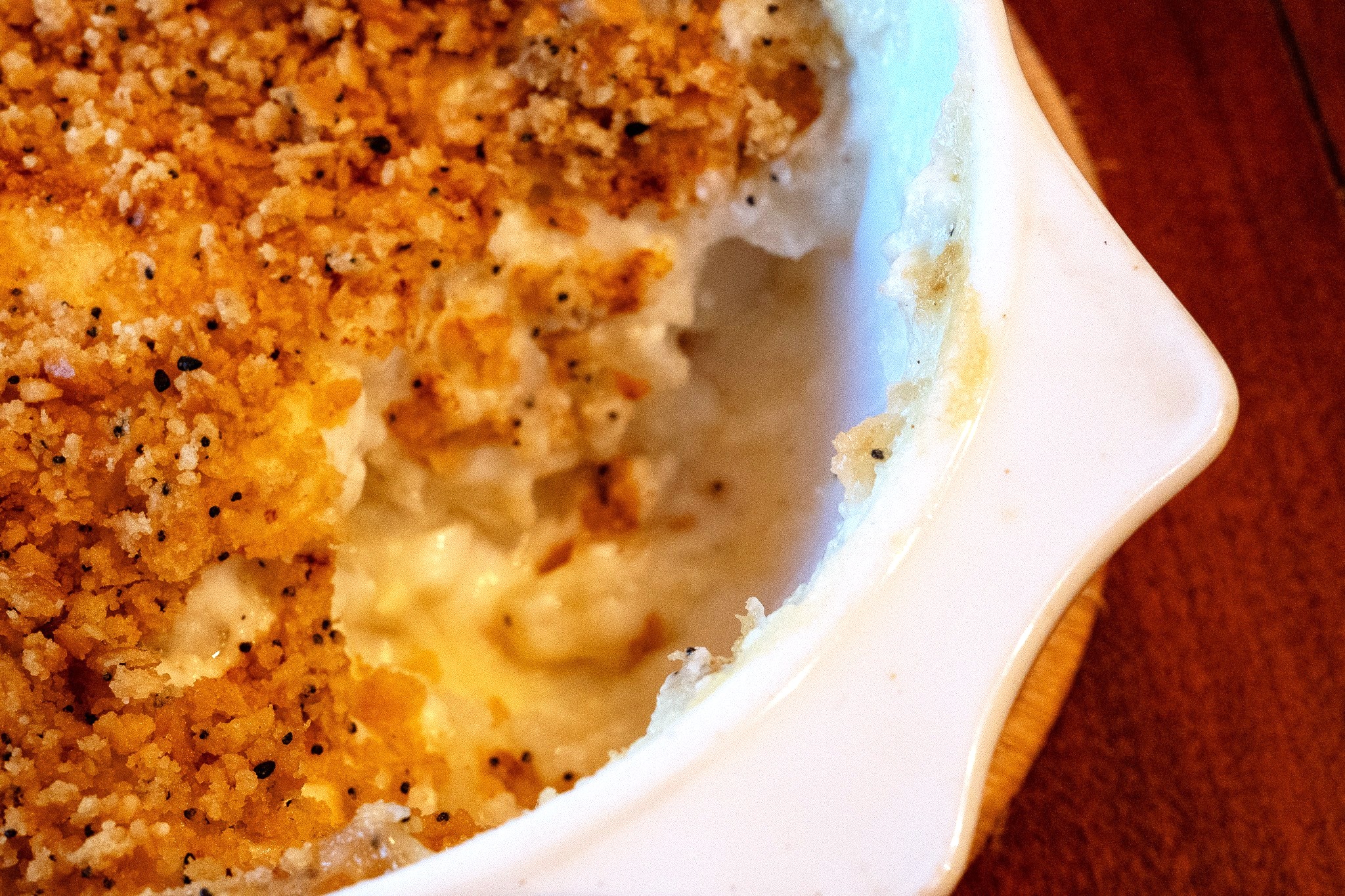 Delmonico Potatoes in baking dish