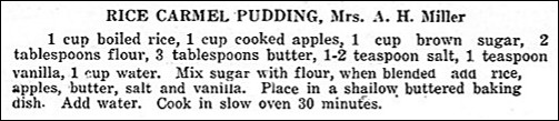 Recipe for Rice Caramel Pudding (with Apples)