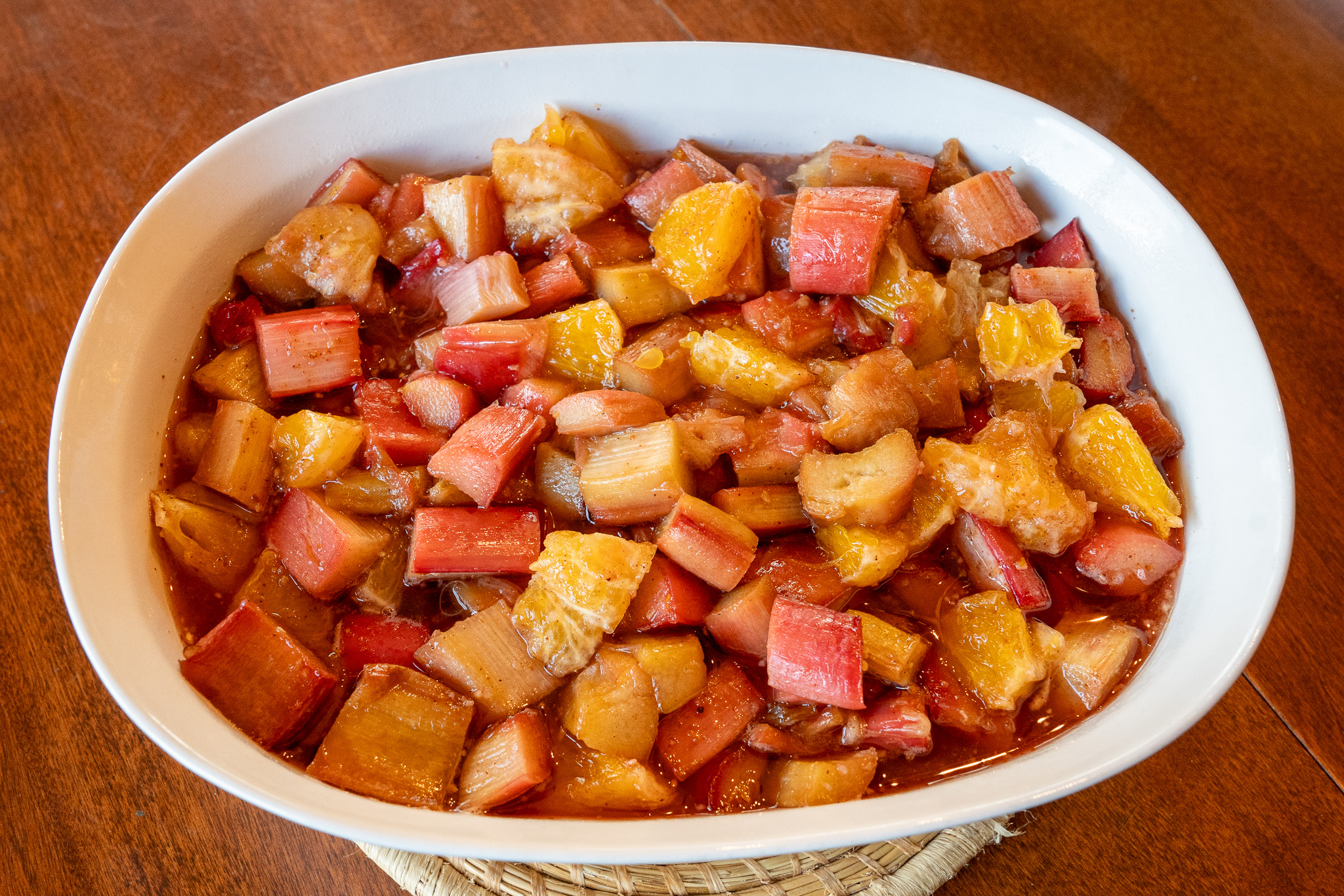 Baked Rhubarb with Orange in Dish