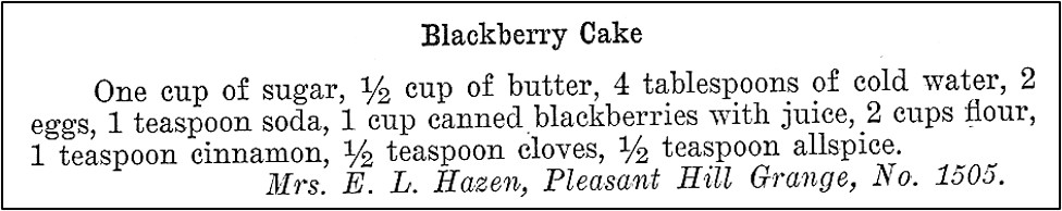 Recipe for Blackberry Cake