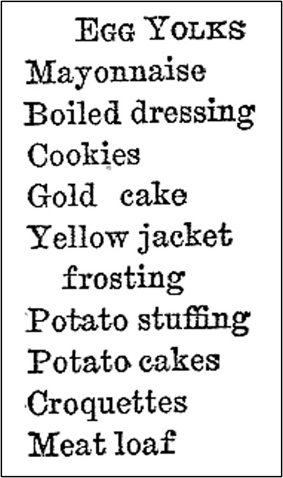 List of uses for egg yolks