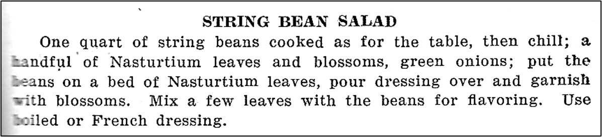 String Bean Salad (with Nasturtiums)