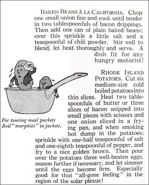 recipes for Beans a la California and Rhode Island Potatoes