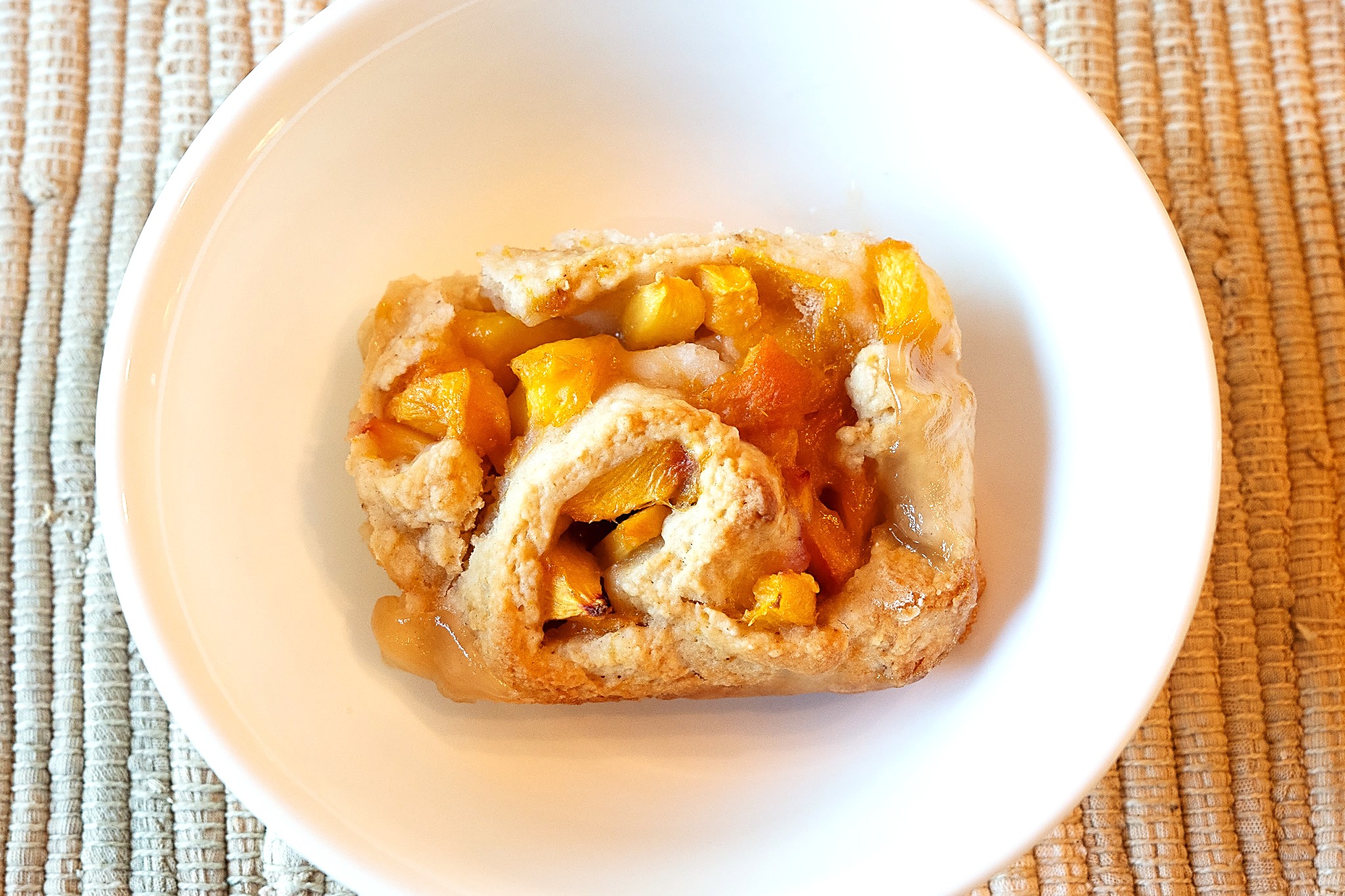 Peach Roll in dish
